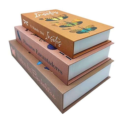 Conjunto Livro Caixa Decorativo Porta Objeto Moderno Luxo