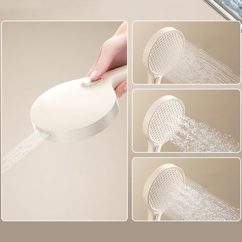 Robinet de bain mural blanc avec pomme de douche design LWX - 2