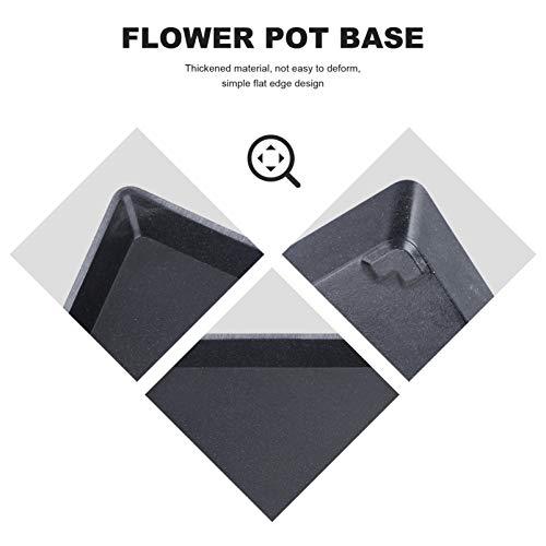 Doitool 2Pcs Plant Saucer Plastic Plant Tray Flower Pot Saucer Square Saucer For Indoors Outdoor Garden Plant Container Accessories 4.9 Inch Black #TOP2
