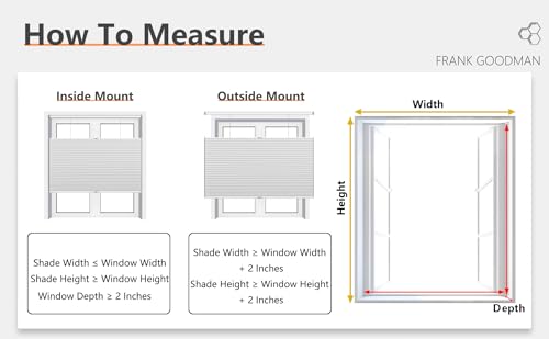 FRANK GOODMAN Persianas de cima para baixo sem fio com filtragem de luz, persianas de cima para baix