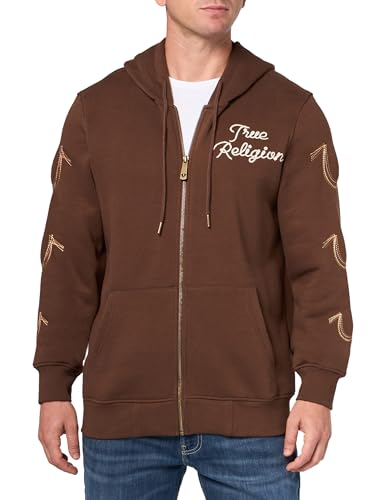 True Religion Men's Rainbow Embro Zip Up Hoodie