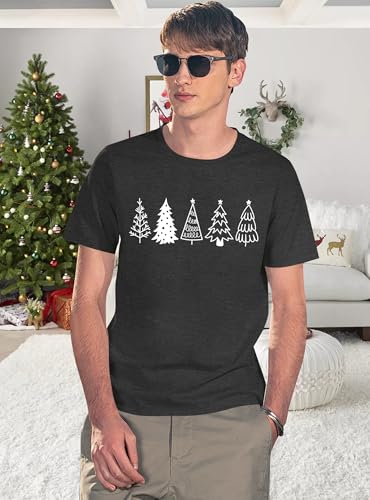Christmas Shirts Men's The Most Wonderful Time of The Year Tee Xmas Plaid Tree Shirt Casual Holiday Tops4