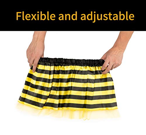 Joy Bang Bee Costume Bee Wings Costume Accessories 5PCS Bumble Bee Wings for Kids Princess Fancy Dress Up with Tutu Dress Wings Headband Wand Bee Socks
