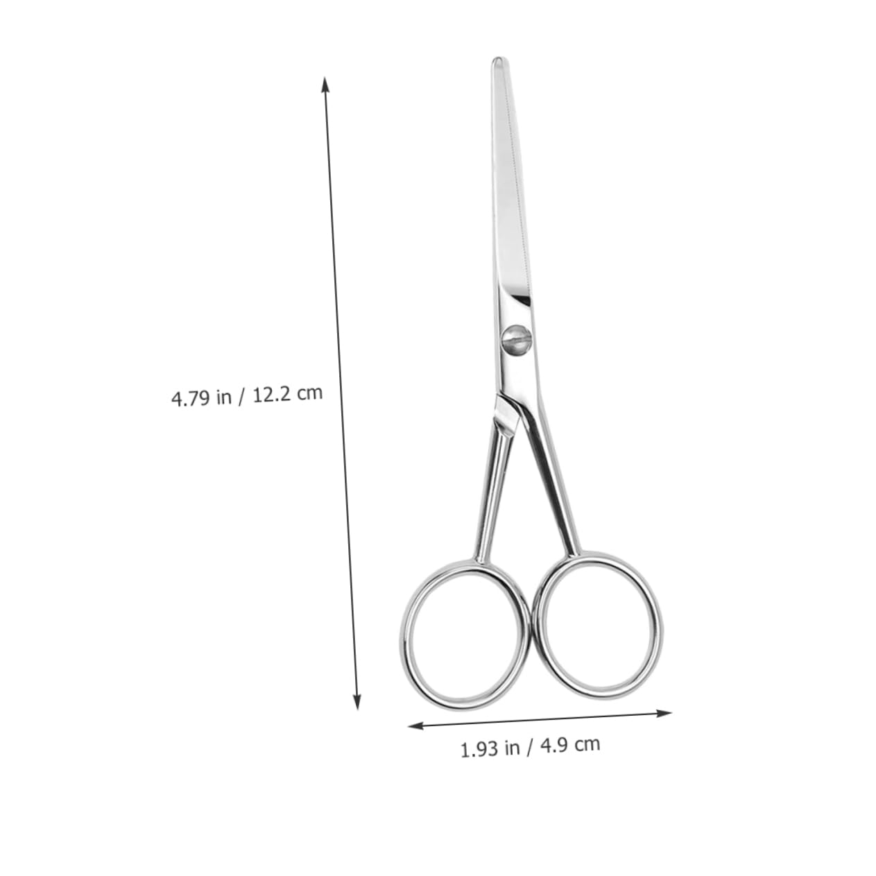 VICASKY Stainless Steel Slip Facial Hair Scissors Ergonomic Mustache Grooming Scissors with Toothed Design for Precise Trimming for Beard and Hair Care
