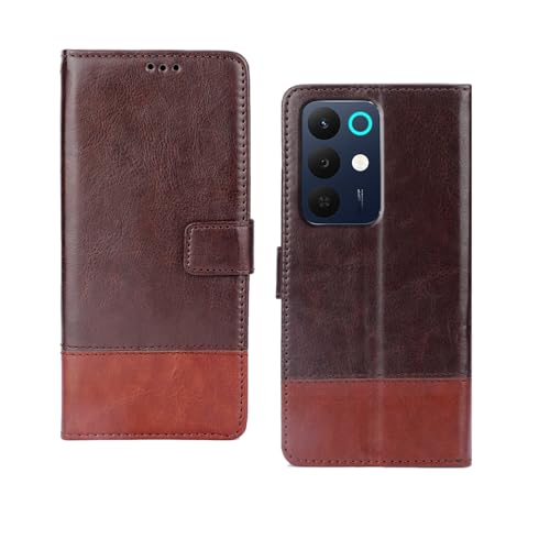 Image of amazon basics Realme 15X 5G Flip Cover | Card Pockets Wallet & Stand | Flip Cover for Realme 15X 5G (Coffee and Tan)