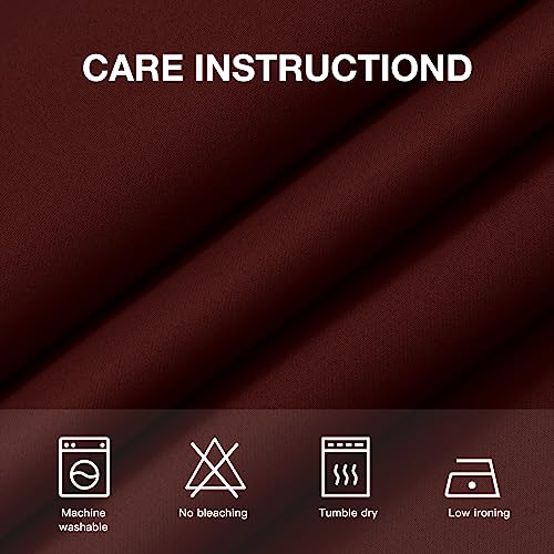 Image of COSVIYA Grommet Room Darkening Burgundy Curtains 63 inch Long for Bedroom | Light Blocking Insulated Thermal Curtains for Living Room, Blackout Thick Polyester Window Drapes,52x63 inches, 2 Panels