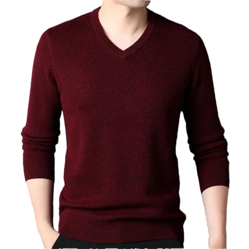Men's V-Neck Pullover Long Sleeve Elastic Sweater Business Classic Knit Top Jumper4