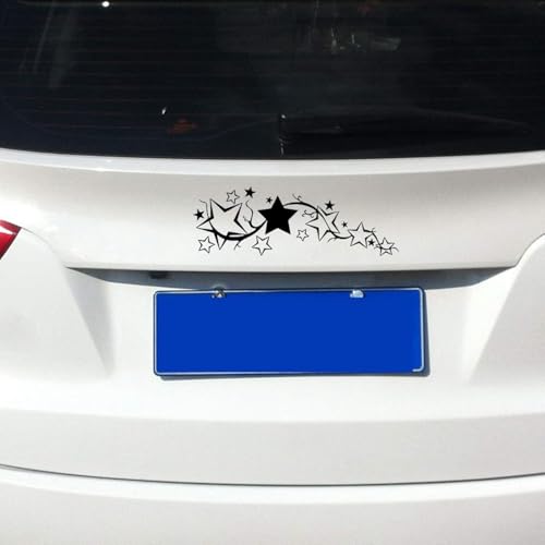 Image of Black Bright Star Car Window Sticker Non-Fade Easy to Remove Use Car Stickers Truck Motorcycle Body Decal Reflective Decor