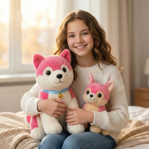 Image of Tabitha Stuffed Toys-Ultra Soft Plush Toy for Kids | Birthday Gifts for Kids and Girls | (Combo of 2 Toys 35 Cm Pink Dog & 25 Cm Pink Cat)
