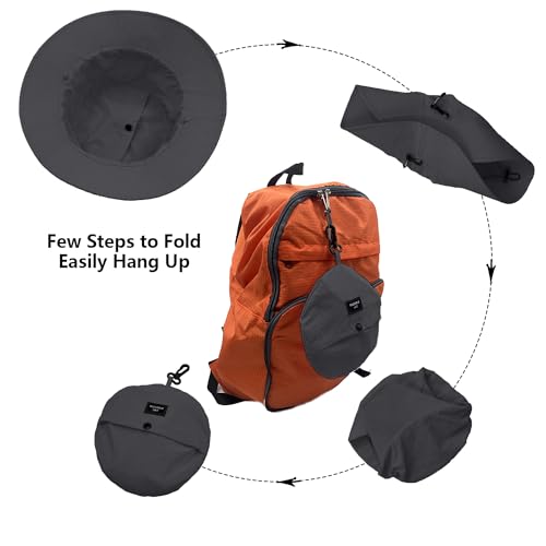 Image of woogwin Waterproof Bucket Rain Hat with Chin Strap Quick Dry Packable Boonie Sun Hat Safari Hat UV Protection