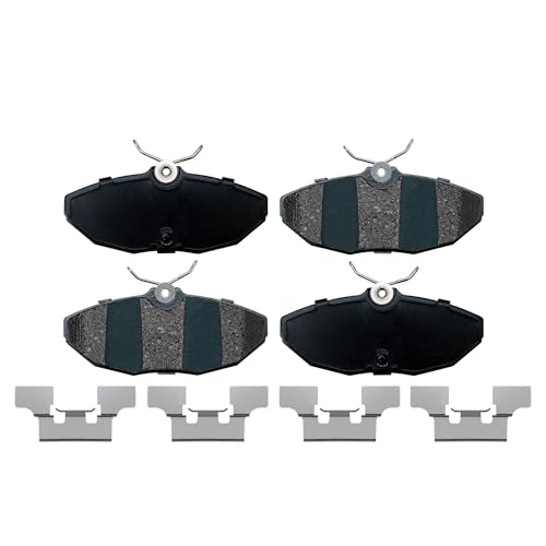 Image of Detroit Axle - Rear Brake Pads for Ford Thunderbird Dodge Viper Jaguar S-Type Vanden Plas XJ8 Lincoln LS Ceramic Brake Pads w /Hardware Replacement