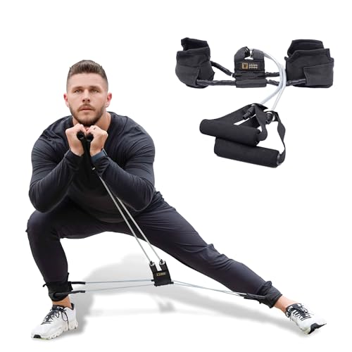 Total Body Band, All-in-one Fitness Band, Full Body Exercise Band for Home Exercise or Training on-The-go, Multi-Purpose use for Strength, core, Pilates & More, Medium - 15 lbs. (Silver)