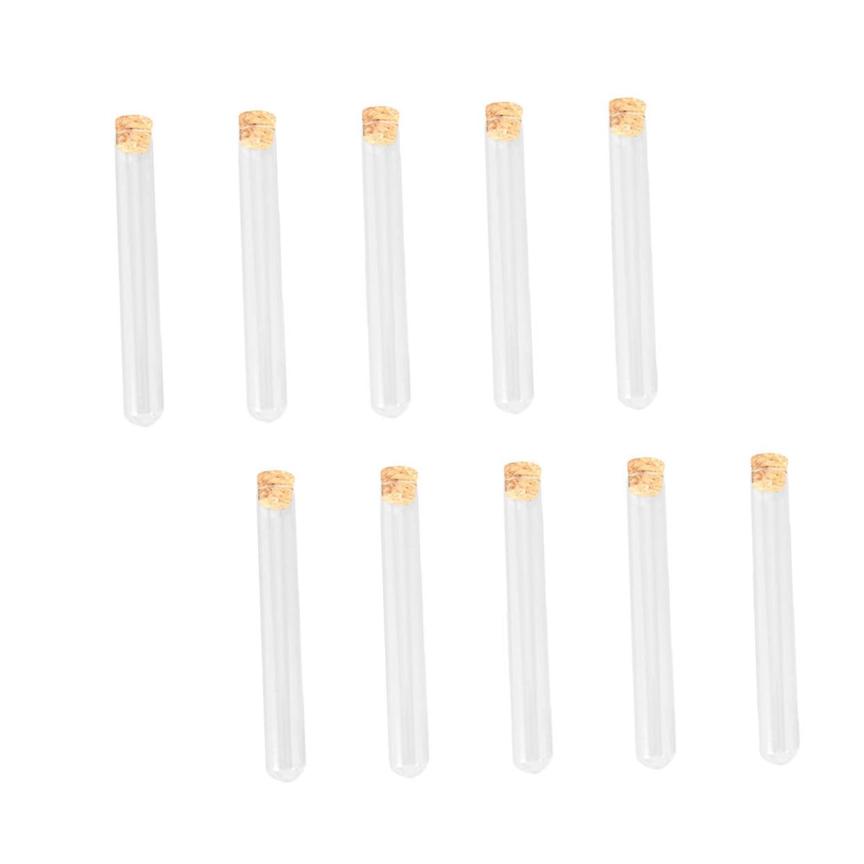 Amosfun 10 Sätze Reagenzglas Chemie Experimente Bissn Zubehör Für Laborreagenzgläser Fläschchen Mit Korken Links Glasvasen Probenflaschen Reagenzgläser Hölzern 10 Stück * 10