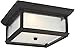 Feiss OL12813TXB-L1 McHenry StoneStrong LED StoneStrong Coastal Outdoor Flush Mount Ceiling Lighting, Black, 2-Light (13"W x 6"H)