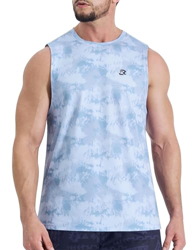 EZRUN Mens UPF 50+ Quick Dry Tank Top Workout Sleeveless Shirt