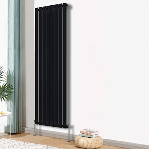 Blümme Vertical Single Flat Panel Designer Radiator Bathroom Heater Central Heating Radiators 1800 x 544mm Black