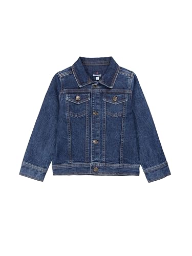 Image of KiddoPanti Boys Denim Jacket | Cotton Poly Blend with Spandex | Washed Denim, Full Sleeve | Button Closure & Front Flap Pockets | Collared Neck