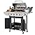 4-Burners Propane Gas Grill with Side Burner, Outdoor Stainless Steel BBQ Grill Built-in Thermometer, 46500 BTU Output Grill for Outdoor BBQ and Camping, Patio Garden Backyard Barbecue