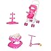 Poupée Accessoires Set Jouet Maison Poupée Accessoires avec Poussette Bébé Walker Scooter Poupée Stand pour Barbie Poupées