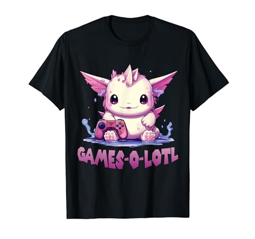 Kawaii Axolotl Anime T per giocatori e streamer hobby Maglietta