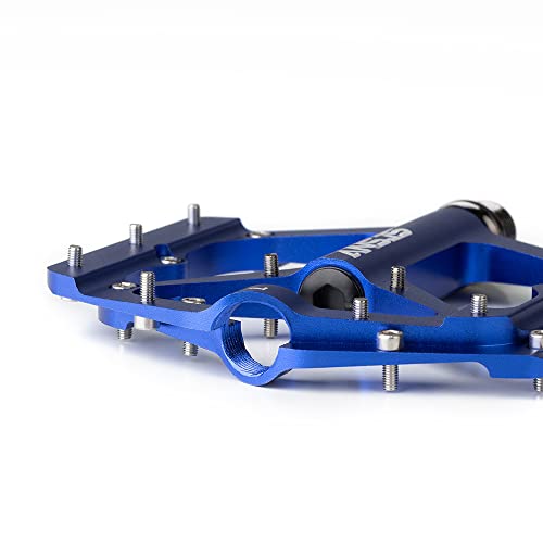 Ansjs Mountain Bike Pedals Mtb Pedals Bicycle Flat Pedals Aluminum 9/16" Sealed Bearing Lightweight Platform For Road Mountain Bmx Mtb Bike (A017 Blue) #TOP6