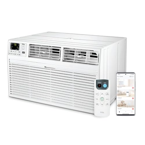 TCL H8T9E1-A 8,000 BTU Smart Through-The-Wall Air Conditioner, Fan & Dehumidifier, 350 Sq. Ft, Remote Control, Compatible with Alexa/Google Assistant, White