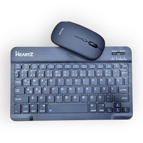 HEARTZ KEY 01 KABLOSUZ BLUETOOTH WİRELESS TÜMÜ TÜRKÇE KARAKTERLİ i ü ğ harfleri bulunur KLAVYE MOUSE SETİ (SİYAH)