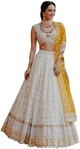 TRENDMALLS Women 's Satin Embroidery Sequence Work Lehenga Choli Set with Dupatta For Women