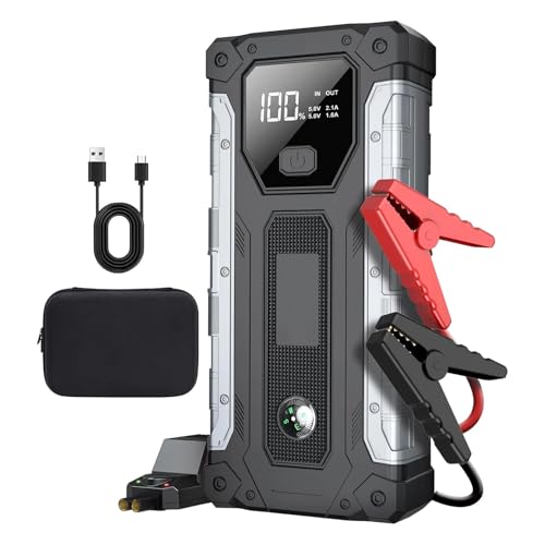 Starthilfe für Batterie, tragbar, Starthilfe-Set, 12 V | Akku-Ladebank | für Auto, Auto, SUV, Wohnmobil, LKW, Smartphone, Computer