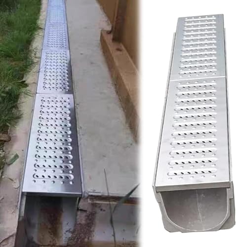 Gouttière d'allée 100x30x30cm avec grille inox pour garage - 2