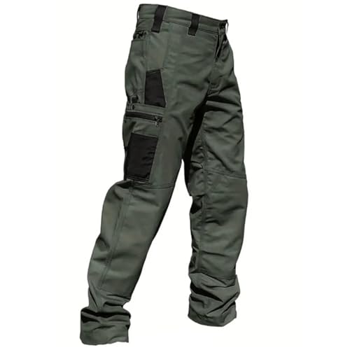 Listado de Ropa de Pesca para Hombre Top 5. 44 LAULY Pantalones de Bolsillo Masculino a Prueba de Agua,Pantalones Deportivos multifuncionales para Hombres (MX/US, Numérica, 36, Regular, Regular, Verde)