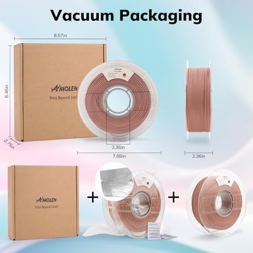 Image of AMOLEN PLA Matte 3D Printer Filament, Terracotta PLA Filament 1.75mm with Smooth Matte Finish, 3D Printing Filament for Most FDM 3D Printers, Dimensional Accuracy + /- 0.02mm, 1kg Spool (2.2lbs)