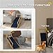 Zefvkip Dog Ramp, Adjustable 4 Height Pet Ramp, Foldable Wooden Dog Stairs with Non-Slip Mat for Small to Large Dogs to Get on High Bed or Sofa Couch, Natural Wood Finish