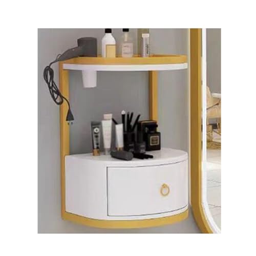 Wandmontierter Friseursalon Aufbewahrungsschrank mit Haartrockner-Halter, Schubladen und Organizer – platzsparendes Design für professionelle Haarstyling-Werkzeuge