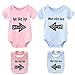 Baby Twin Set He/She Did It Cotton Twins Outfit Infant Bodysuit with Bibs