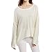 Produktbild SHYY Pullover Damen Elegant Langarm Rundhals Locker Einfarbig Asymmetrisch Retro Warm Feinstrick Leichtes Sweatshirt Herbst Winter Weihnacht Party Top M