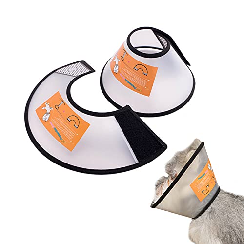 SUQ Haustier Kegel Einstellbar Halskrause, Halskrause für Haustiere, Haustiere Kunststoff Elisabethanischer Kragen Schutzkragen, Anti-Beißen Lecken Sicherheit Halsabdeckung, Kleine Hunde (33-36cm)