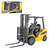 Gemini&Genius Forklift Toy for Kids, Fork Elevator Vehicle Toys, 1/50 Scale Diecast Stacking Machine Truck，Alloy Warehouse Fork Lift Truck Vehicle Model Toy for Kids (Yellow)