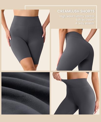 VALANDY Creamlush 3 Pack Biker Shorts for Women -8" High Waisted Soft Stretchy Spandex Athletic Yoga Shorts3
