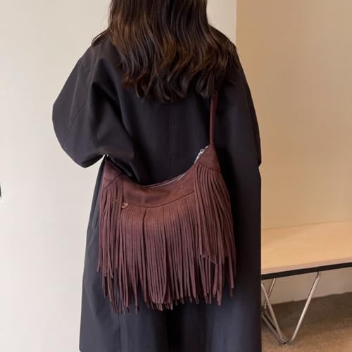 Women Vintage Suede Fringe Hobo Bag Tote Shoulder Bag Crossbody Bag and Hippie Western Cowgirl Purse Shoulder Bag3