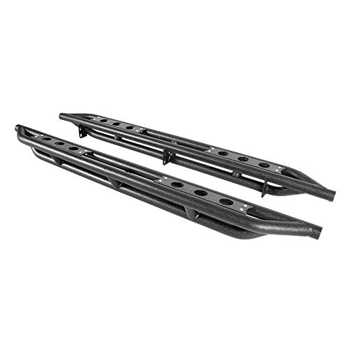 Compatible With 07-18 GMC Sierra/Chevy Silverado Extended Cab 6" Nerf Bars Side Armor Black By IKON MOTORSPORTS