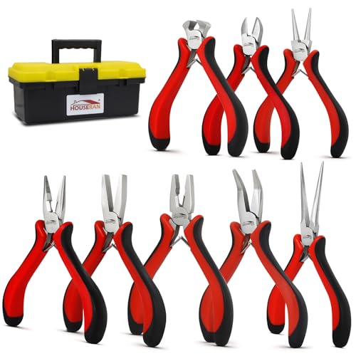 Image of 8-Piece Mini Jewelry Pliers Set, Needle Nose, Round Nose & Cutters
