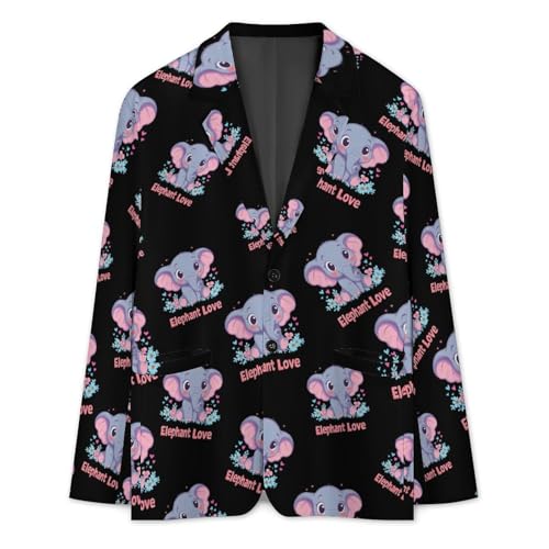 Elephant Lover Mens Suit Jacket Lapel Blazers V Neck Button Business Coat Tuxedo for Wedding Party3