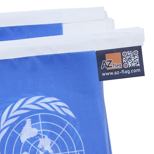 Image of AZ FLAG United Nations 6 meters BUNTING Flag 20 flags 9'' x 6'' - UNO STRING flags 15 x 21 cm