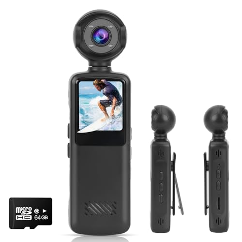 Mini Câmera Portátil, Câmera de Ação HD 1080P de Bolso 180 ° Câmera Esportiva Wifi Rotativa para Esportes Ao Ar Livre, Ciclismo