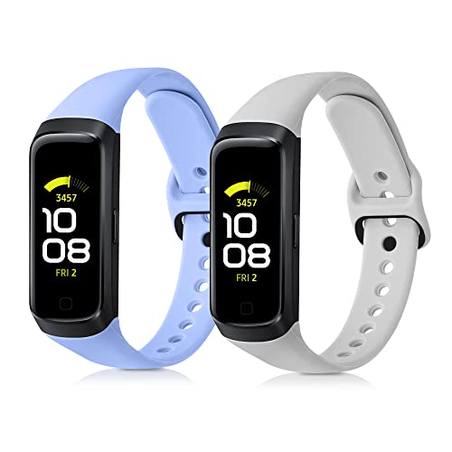 Image of 2x Replacement Strap for Samsung Galaxy Fit (SM-R370) Band - Silicone Band Soft TPU Durable Black /Navy Blue, L, TPU; Silicone