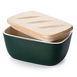DOWAN Butter Dish for Christmas, Ceramic Butter Dish with Lid for Countertop, Large Butter Dish...