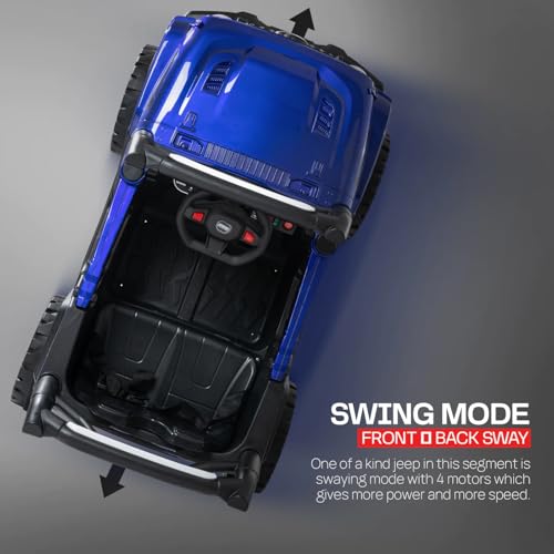 Image of Driving EV Cars for 1, 2, 3, 4, 5, 6 Years | Remote + Steering + Mobile App Control | Kids Jeeps (Entery Level Jeeps [2-6 Years]-Benz, Blue)