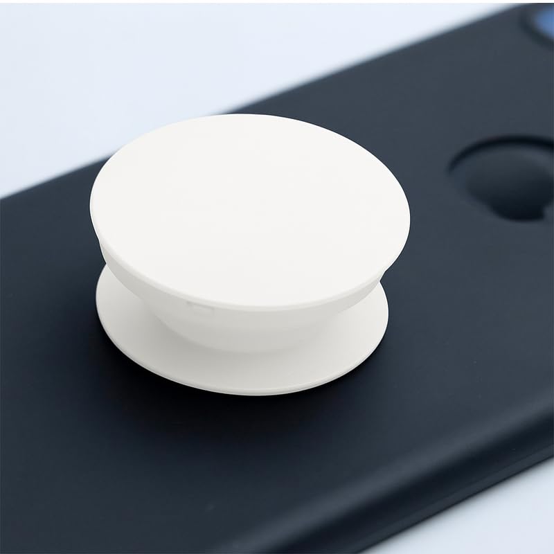 Image of creatology Case Holder Phone Grip - Compatible with Samsung, iPhone, ONEPLUS & More Phone Cases - Anti-Drop, One-Handed Use, Phone Stand Plain Matte Finish (White)