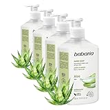 Babaria - Jabon De Manos Con Aloe Vera | Jabon Manos De 500ml | Jabón De Manos Que Hidrata Y Cuida Tu Piel | Gel De Manos De Origen Natural | Jabón Manos Con Glicerina (Paquete de 4)